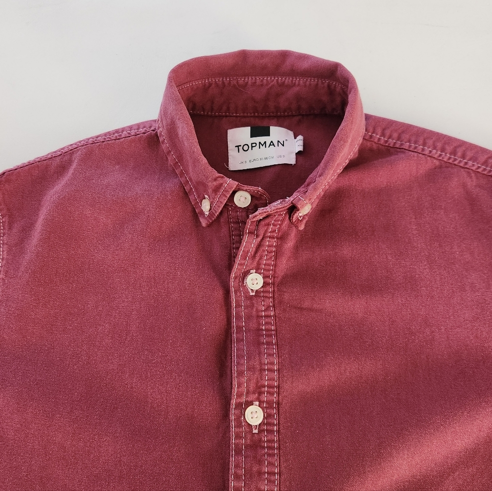 Topman burgundy Shortsleeve Button-down Shirt - Picture 10 of 10